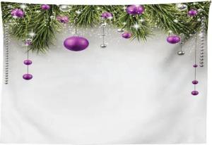 Abakuhaus Wandteppich Wohnzimmer Schlafzimmer Wandtuch Seidiges Satin Wandteppich, rechteckig, Weihnachten Baum