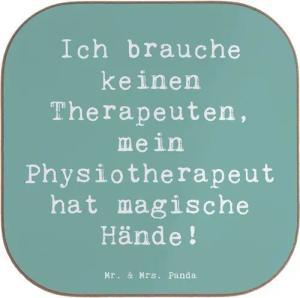 Mr. & Mrs. Panda Getränkeuntersetzer Magische Hände Physiotherapeut - Meeresbrise - Geschenk, Stressabbau, 1-tlg., Innovative Designs