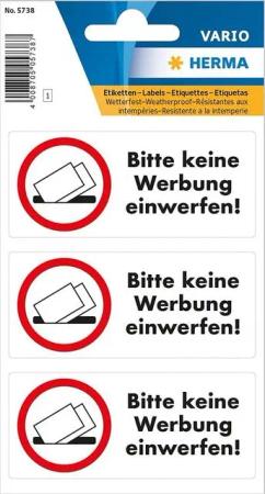 HERMA Etiketten HERMA Hinweisetiketten "Bitte keine Werbung einwerfen