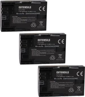 Extensilo passend für Canon EOS 80D, R5, R6, 7D Mark II, 90D, R, R7, Ra, R5 C, Kamera-Akku Li-Ion 2000 mAh