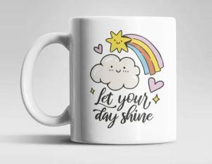 WS-Trend Tasse Let Your Day Shine Kaffeetasse Teetasse Geschenkidee, keramik, 330