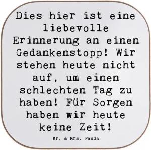 Mr. & Mrs. Panda Getränkeuntersetzer Freude Erleben - Weiß - Geschenk, positive Einstellung, Bierdeckel, H, 1-tlg., Liebevolle Motive