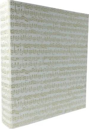 GAPYRUS OHG Aktenordner Ordner mit goldenen Notenzeilen, DIN A4, cremefarben mit goldenen Notenzeilen, Rückenbreite 5 cm