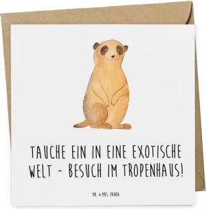 Mr. & Mrs. Panda Grußkarte Besuch im Tropenhaus - Weiß - Geschenk, Erlebnis Tropenhaus, Geldgesc