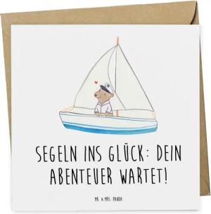 Mr. & Mrs. Panda Grußkarte Bootstrip Abenteuer - Weiß - Geschenk, Glück, Mr. & Mrs. Panda, Entsp