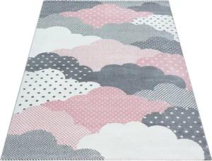 Stilvoll Günstig Kinderteppich für Spiel-Kinderzimmer Wolken Design für Jungs und Mädchen, Rechteck, Höhe: 10 mm