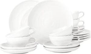Seltmann Weiden Teeservice Geschirr-Set, 18 Teile, Terra, klein (18-tlg), 6 Personen, Porzellan, Tassen, Teller, Untertassen, Made in Germany, 18 Teile, für 6 Personen