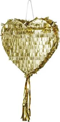 partydeco Pinata, Piñata 32x10x36cm Herz zum Befüllen Gold