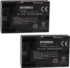 Extensilo passend für Canon EOS 80D, R5, R6, 7D Mark II, 90D, R, R7, Ra, R5 C, Kamera-Akku Li-Ion 2000 mAh
