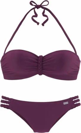 Buffalo Bügel-Bandeau-Bikini trendiger Look, mit abnehmbaren Trägern, mit geflochtenen Details
