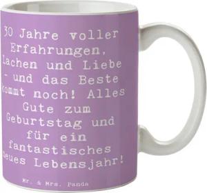 Mr. & Mrs. Panda Tasse Spruch 30. Geburtstag - Lavendeltraum - Geschenk, Erfahrungen, person, Keramik