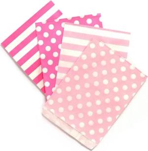 Frau WUNDERVoll Papierdekoration 100 Papiertüten Design Mix 6, rosa pink, 4 Designs, je 25 Papiertüten
