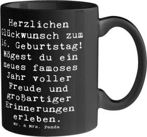 Mr. & Mrs. Panda Tasse Spruch 16. Geburtstag - Schwarz - Geschenk, Erfahrungen, Feier, Büro, Keramik