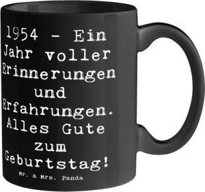 Mr. & Mrs. Panda Tasse Spruch 1954 Geburtstag - Schwarz - Geschenk, Kaffeetasse, Erfahrungen, Keramik