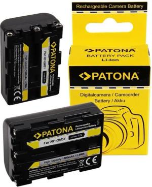 Patona 2x Akku für Sony NP-FM55 Kamera-Akku Ersatzakku Kameraakku 1600 mAh (7,2 V, 2 St), QM51 FM50 DSLR-A100