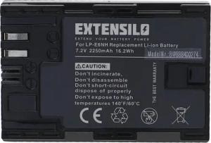 Extensilo passend für Canon EOS 80D, R5, R6, 7D Mark II, R6 Mark II, 90D, R, R7, Kamera-Akku Li-Ion 2250 mAh