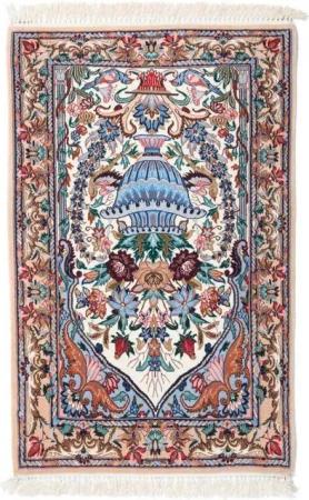 Nain Trading Orientteppich Isfahan Seidenkette 68x107 Handgeknüpfter Orientteppich, rechteckig, Höhe: 6 mm