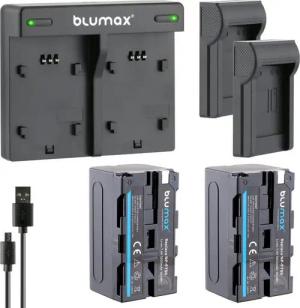 Blumax Set mit Lader für Sony NP-F750 NP- F970 5200 mAh Kamera-Akku