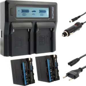 Blumax Set mit Lader für Sony NP-F990 NP- F970 10400 mAh Kamera-Akku