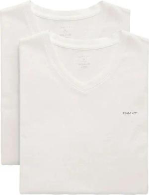 Gant Unterziehshirt V-NECK T-SHIRT 2-PACK (Packung, 2-St., 2er) mit Markenlabel auf der Brust