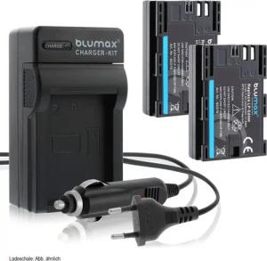 Blumax Set mit Lader für Canon LP-E6NH EOS R5 R7 R6 Mark II 80D 2400mAh Kamera-Akku
