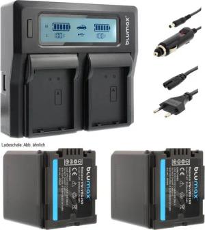 Blumax Set mit Lader für Panasonic VW-VBG260 2100 mAh Kamera-Akku