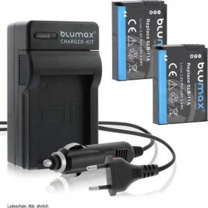Blumax Set mit Lader für Samsung SLB-11A TL320, 900 mAh Kamera-Akku
