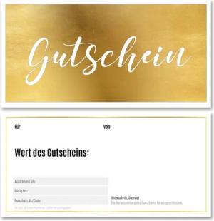 Frank Paperman Geschenkkarte Gutscheine & Terminkarten, Goldfolienprägung, Stempelfeld, 100 % Recyclingpapier, Geschenkgutschein, Danke, Geburtstag