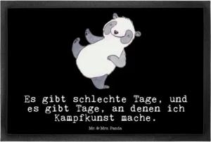 Mr. & Mrs. Panda Fußmatte Panda Kampfkunst Tage - Schwarz - Geschenk, Fußabtreter, Vorleger, Ka, Höhe: 0.6 mm