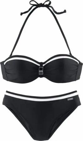 LASCANA Bügel-Bandeau-Bikini mit Kontrastdetails