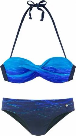 LASCANA Bügel-Bandeau-Bikini mit Farbverlauf in Batik-Optik