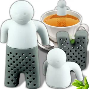 Retoo Teesieb Teesieb Silikon Teefilter Tassensieb Tee Gewürzsieb Teefilter, (set, 1 Stück Silikon-Teesieb in Menschenform, Verpackung in Folie), Das Silikonsieb hinterlässt keinen Geruch oder Geschmack