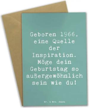 Mr. & Mrs. Panda Grußkarte 1966 Geburtstag - Meeresbrise - Geschenk, Erfahrungen, Klappkarte, fe, Einzigartige Motive