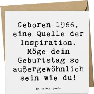 Mr. & Mrs. Panda Grußkarte 1966 Geburtstag - Weiß - Geschenk, Erfahrungen, Karte, personalisiert, Inklusive Umschlag