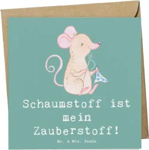 Mr. & Mrs. Panda Grußkarte Zauber der Polsterin - Meeresbrise - Geschenk, Polsterhandwerk, Beruf, Hochglänzende Vorderseite