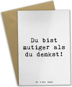 Mr. & Mrs. Panda Grußkarte Alleine schlafen lernen Mutiger als gedacht - Weiß - Geschenk, Heraus, Hochglänzende Veredelung