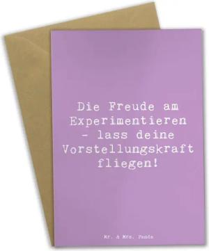 Mr. & Mrs. Panda Grußkarte Die Freude am Experimentieren - Lavendeltraum - Geschenk, magische In, Einzigartige Motive