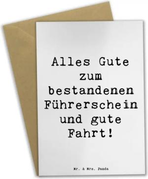 Mr. & Mrs. Panda Grußkarte Erste Erfahrungen im Straßenverkehr - Weiß - Geschenk, Mr. & Mrs. Pan, Hochglänzende Veredelung