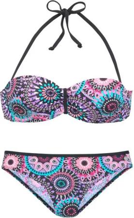 LASCANA Bügel-Bandeau-Bikini mit kontrastfarbigen Details