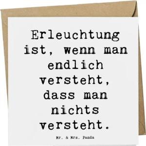 Mr. & Mrs. Panda Grußkarte Spruch Erleuchtung Weisheit - Weiß - Geschenk, neue Erfahrungen, Gruß