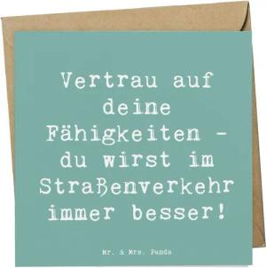 Mr. & Mrs. Panda Grußkarte Spruch Erste Erfahrungen im Straßenverkehr machen - Meeresbrise - Ges