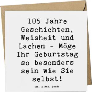 Mr. & Mrs. Panda Grußkarte Spruch 105. Geburtstag - Weiß - Geschenk, Bekannte, Erfahrung, Karte