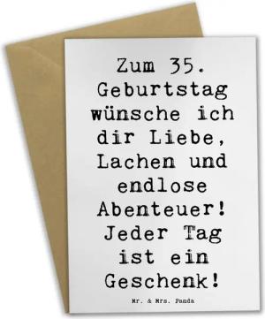 Mr. & Mrs. Panda Grußkarte Spruch 35. Geburtstag - Weiß - Geschenk, Lachen, Erfahrungen, feiern