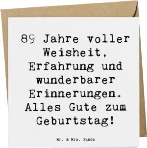Mr. & Mrs. Panda Grußkarte Spruch 89. Geburtstag - Weiß - Geschenk, 89 Jahre Erfahrung, Hochwert