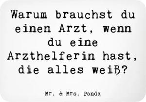 Mr. & Mrs. Panda Magnet Spruch Kluge Arzthelferin - Weiß - Geschenk, Erfahrung, Berufsgestalt (1-St)