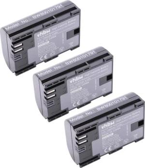 vhbw passend für Canon EOS 80D, R5, R6, 7D Mark II, R6 Mark II, 70D, 90D, Kamera-Akku Li-Ion 1300 mAh