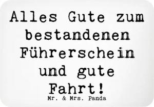 Mr. & Mrs. Panda Magnet Spruch Erste Erfahrungen im Straßenverkehr - Weiß - Geschenk, gute Fa (1-St)