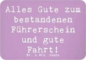Mr. & Mrs. Panda Magnet Spruch Erste Erfahrungen im Straßenverkehr - Lavendeltraum - Geschenk (1-St)