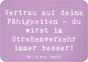 Mr. & Mrs. Panda Magnet Spruch Erste Erfahrungen im Straßenverkehr machen - Lavendeltraum - G (1-St)