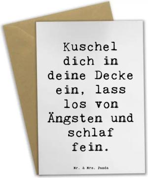 Mr. & Mrs. Panda Grußkarte Alleine schlafen lernen - Weiß - Geschenk, schlaf fein, Klappkarte, V, Hochglänzende Veredelung